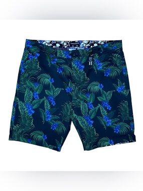 Denim & Flower Black Floral Stretch Shorts Men’s 38 Summer Casual